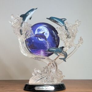 Bradford Exchange Christian Lassen Sculpture Moonlit Splendor Dolphin Art